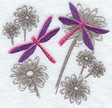 Chinoiserie Dragonflies and Daisies
