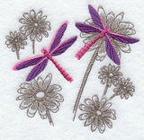 Chinoiserie Dragonflies and Daisies