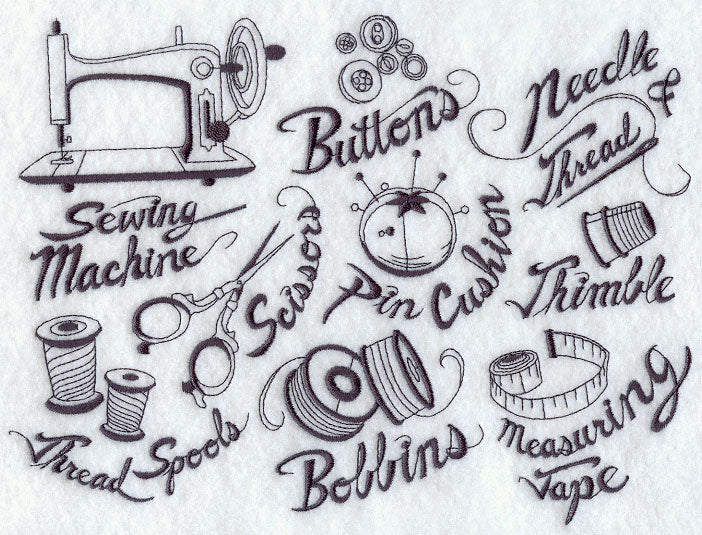 Crafty Sewing Tools Collage