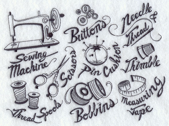 Crafty Sewing Tools Collage