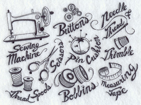 Crafty Sewing Tools Collage