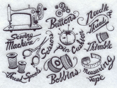 Crafty Sewing Tools Collage