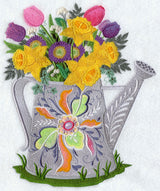 Rosemaling Watering Can with Flowers