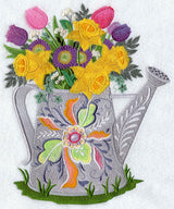 Rosemaling Watering Can with Flowers