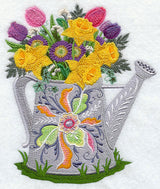 Rosemaling Watering Can with Flowers