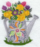 Rosemaling Watering Can with Flowers