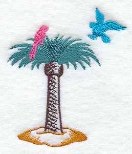 Parrots & Palm Tree