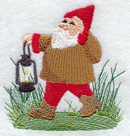 Garden Gnome & Lantern