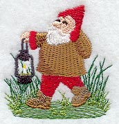 Garden Gnome & Lantern