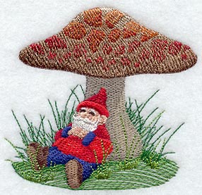 Garden Gnome & Toadstool