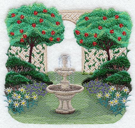 Garden Fountain Scene