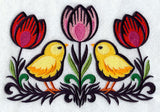 Wycinanki Chicks and Tulips