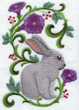 Rabbit in Flowers - Champagne D'Argent