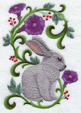 Rabbit in Flowers - Champagne D'Argent