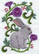Rabbit in Flowers - Champagne D'Argent