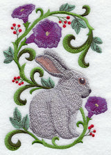 Rabbit in Flowers - Champagne D'Argent