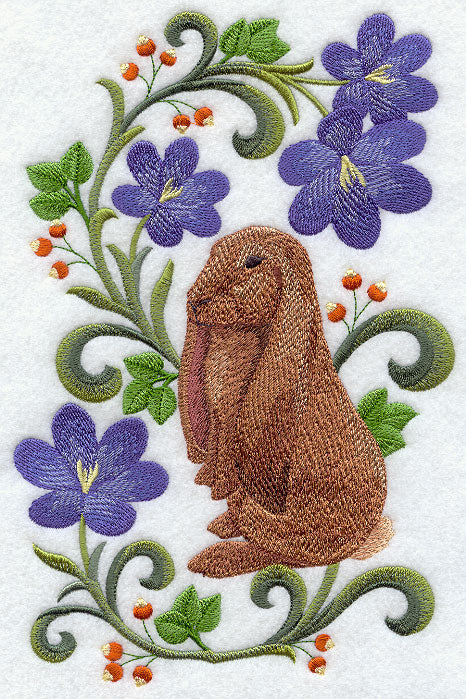 Rabbit in Flowers - English Lop