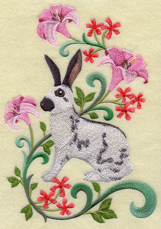 Rabbit in Flowers - English Spot