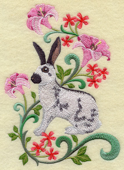 Rabbit in Flowers - English Spot