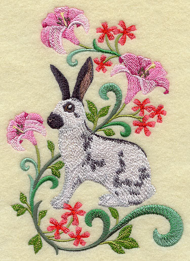 Rabbit in Flowers - English Spot