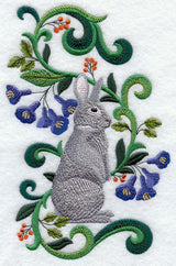 Rabbit in Flowers - Standard Chinchilla