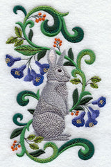 Rabbit in Flowers - Standard Chinchilla