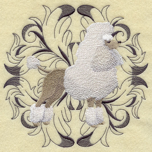 Poodle Fancy with Baroque Background