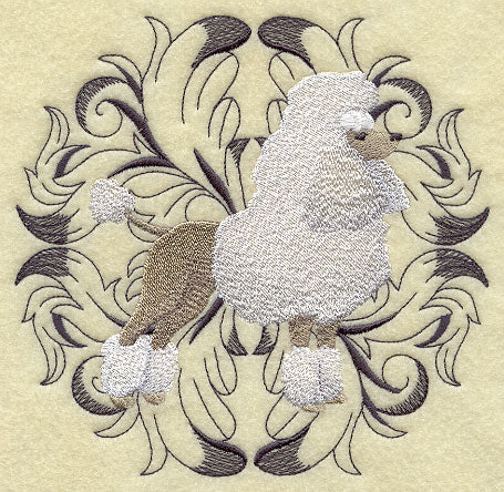 Poodle Fancy with Baroque Background
