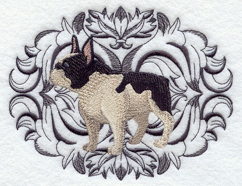 French Bulldog with Baroque Background