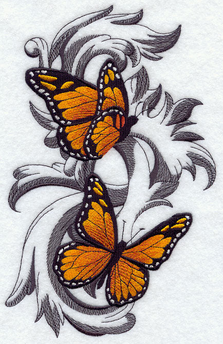 Monarch Butterflies with Baroque Background