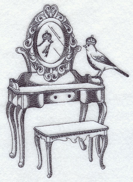 Regal Bird on a Vanity