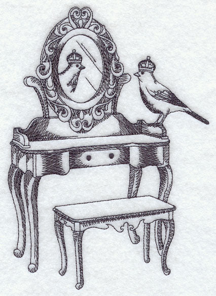 Regal Bird on a Vanity