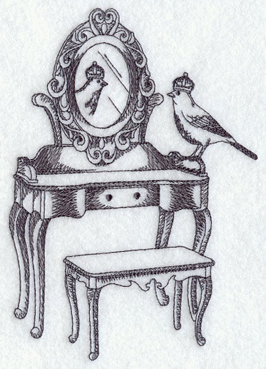 Regal Bird on a Vanity