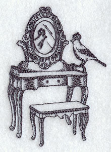 Regal Bird on a Vanity