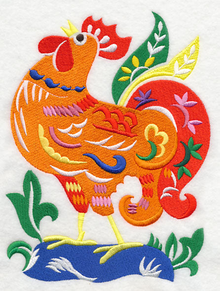 Rooster Woodcut