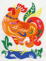 Rooster Woodcut