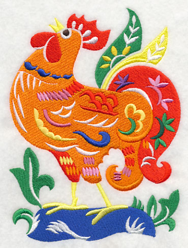 Rooster Woodcut