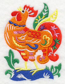 Rooster Woodcut