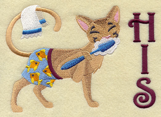 Cat Brushing Teeth - His