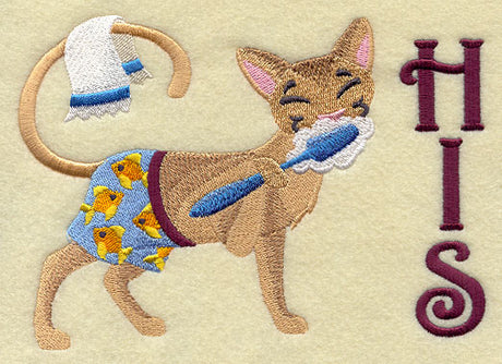 Cat Brushing Teeth - His