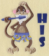 Monkey Brushing Teeth - His