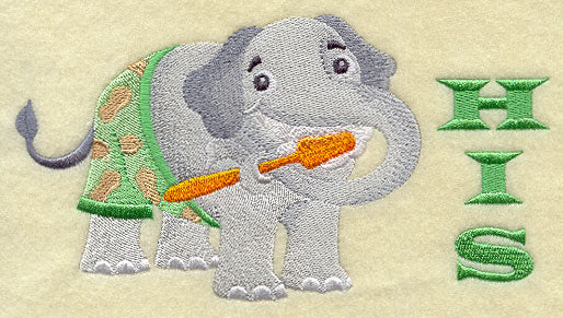 Elephant Brushing Teeth - His