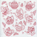 Teapot Medley (Redwork)