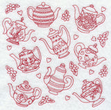 Teapot Medley (Redwork)