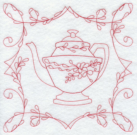 Teapot 1 (Redwork)