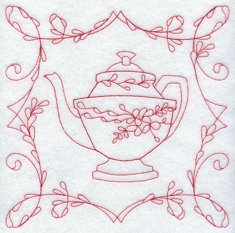 Teapot 1 (Redwork)