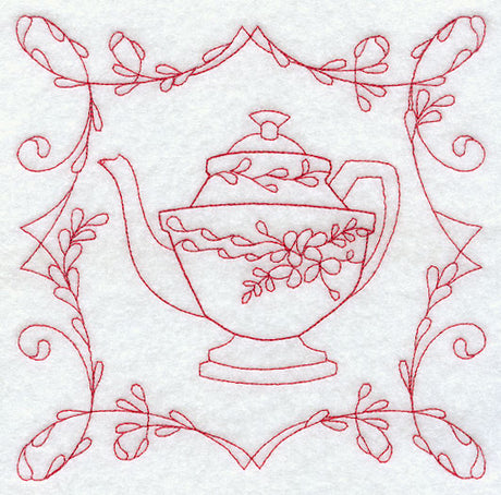 Teapot 1 (Redwork)