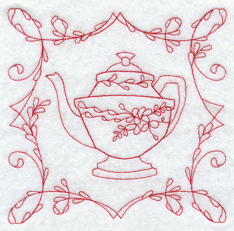 Teapot 1 (Redwork)