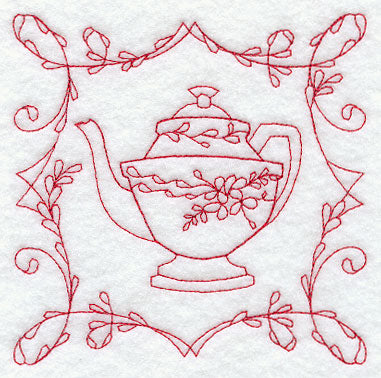 Teapot 1 (Redwork)
