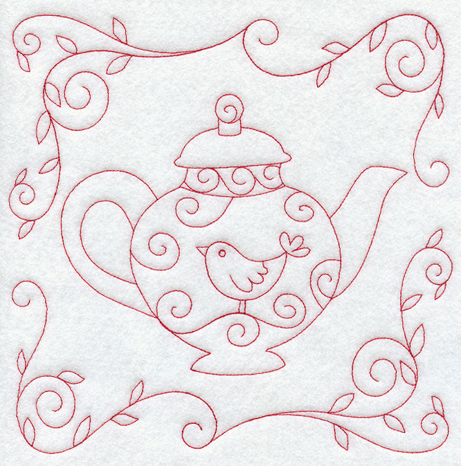 Teapot 2 (Redwork)